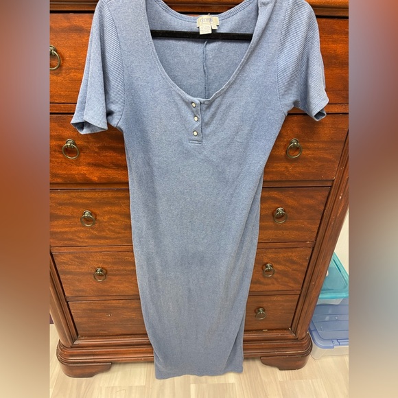 Blue cotton summer dress - Picture 2 of 2